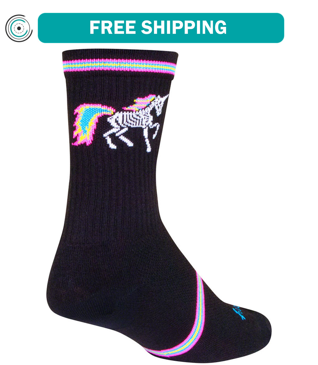 SockGuy Dark Magic Crew Socks - 6 inch, Black/Multi, Small/Medium